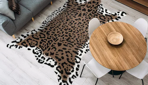 calo-deluxe Teppich »Amun 303«, fellförmig, 19 mm Höhe, Kunstfell, Wohnzimm günstig online kaufen