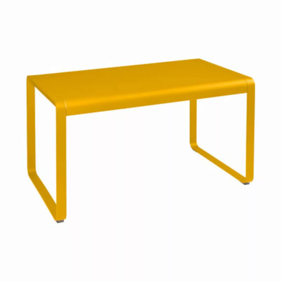 rechteckiger Tisch Bellevie metall gelb / 140 x 80 cm - 4 Personen / Metall günstig online kaufen