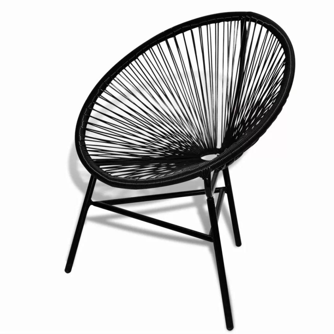 Schwarzer Ovaler Poly Rattan Stuhl günstig online kaufen