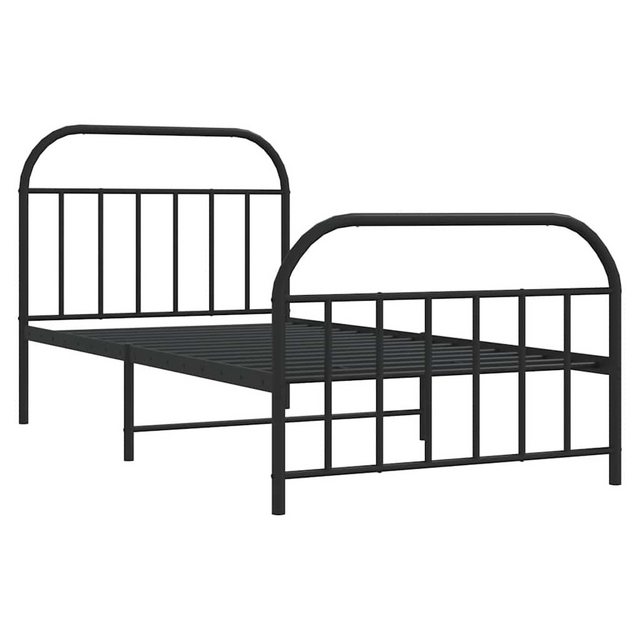 vidaXL Bett Bettgestell mit Kopf- und Fußteil Metall Schwarz 100x200 cm günstig online kaufen