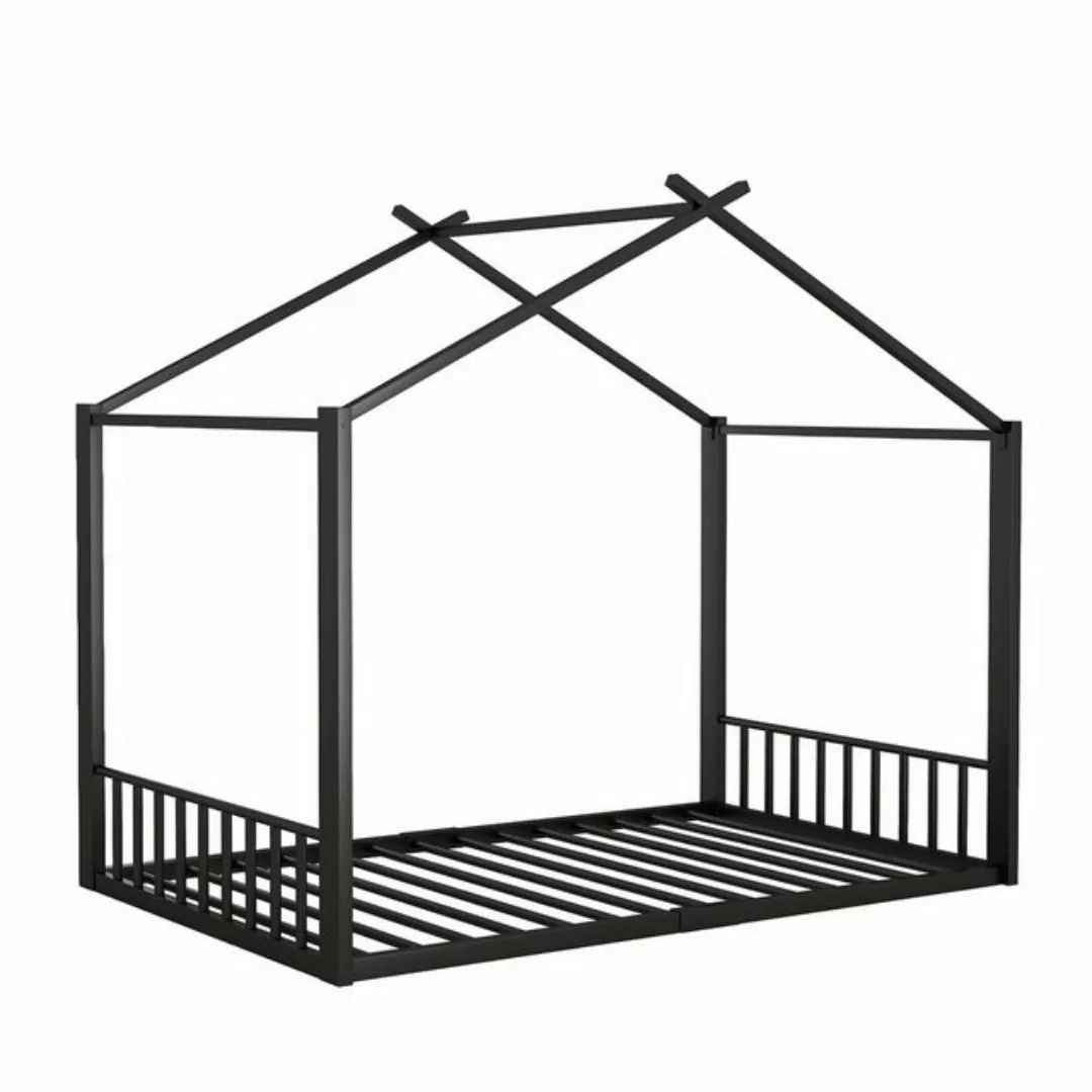 WISHDOR Metallbett Hausbett Flachbett, Eisenrahmenbett (90x200cm), ohne Mat günstig online kaufen