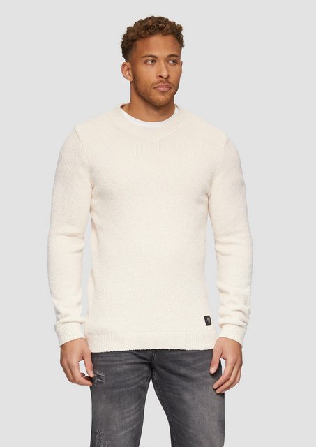 s.Oliver Strickpullover Strukturierter Baumwollpullover mit V-Ausschnitt Ri günstig online kaufen