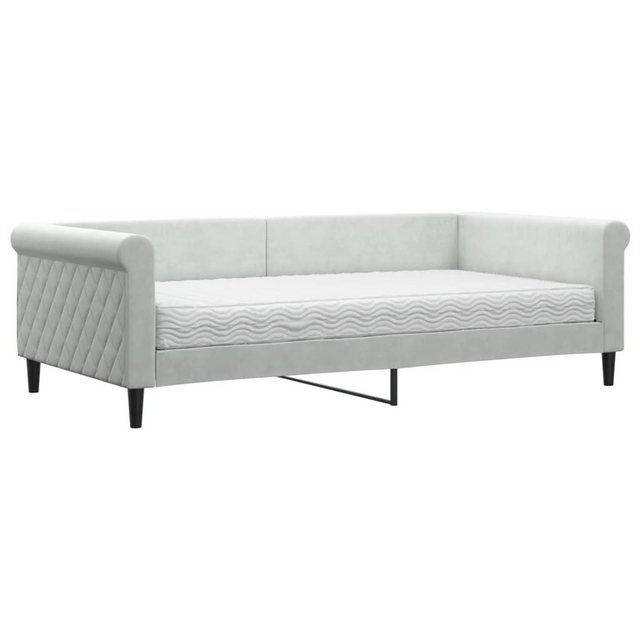 vidaXL Bett Tagesbett mit Matratze Hellgrau 100x200 cm Samt günstig online kaufen