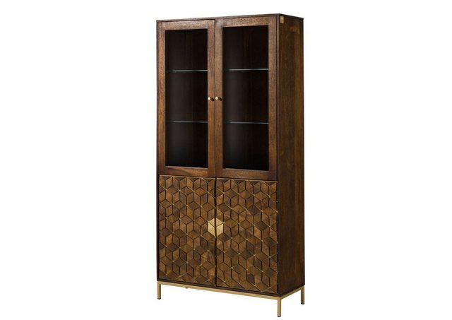 Massivmoebel24 Standvitrine (Vitrine Mango 99x40x200 braun geölt DIAMOND #2 günstig online kaufen