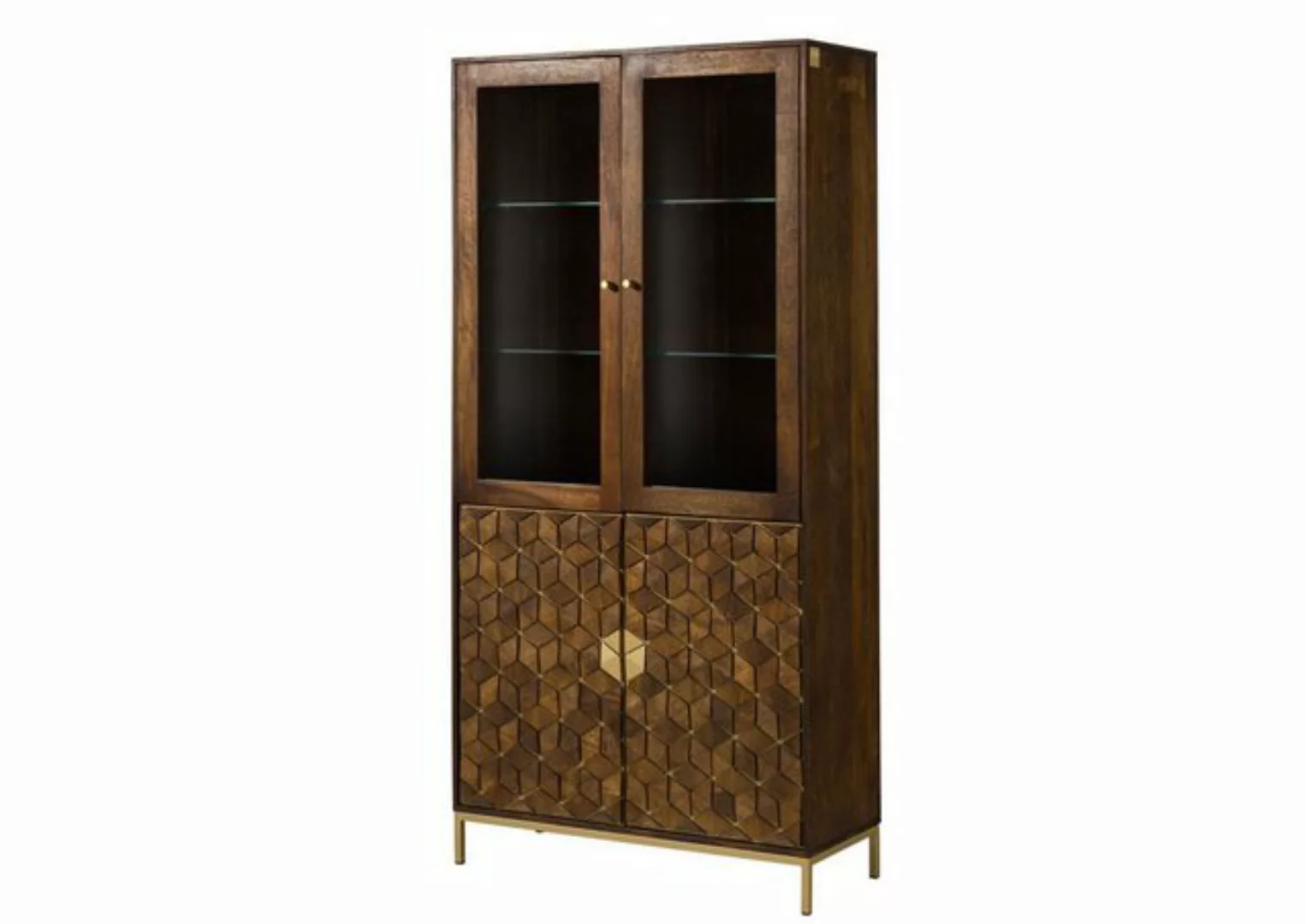 Massivmoebel24 Standvitrine (Vitrine Mango 99x40x200 braun geölt DIAMOND #2 günstig online kaufen