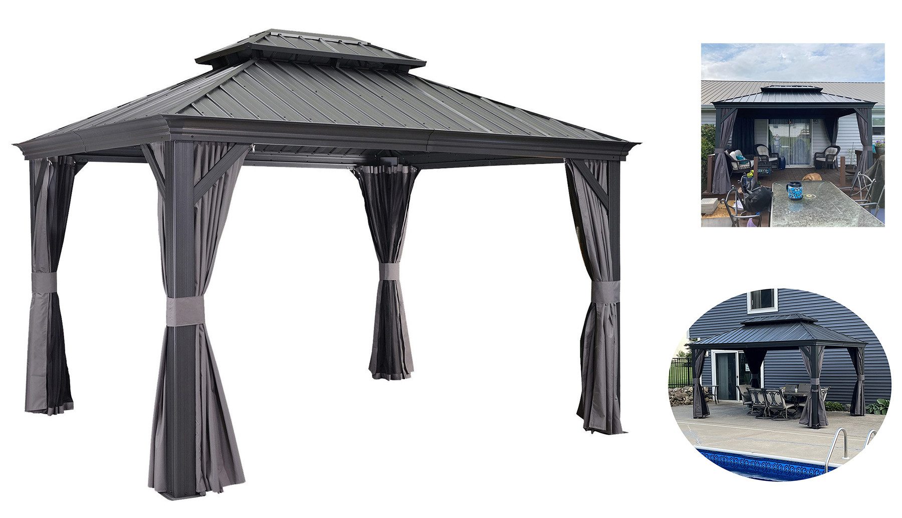 PURPLE LEAF Pavillon Alu Gartenpavillon mit günstig online kaufen