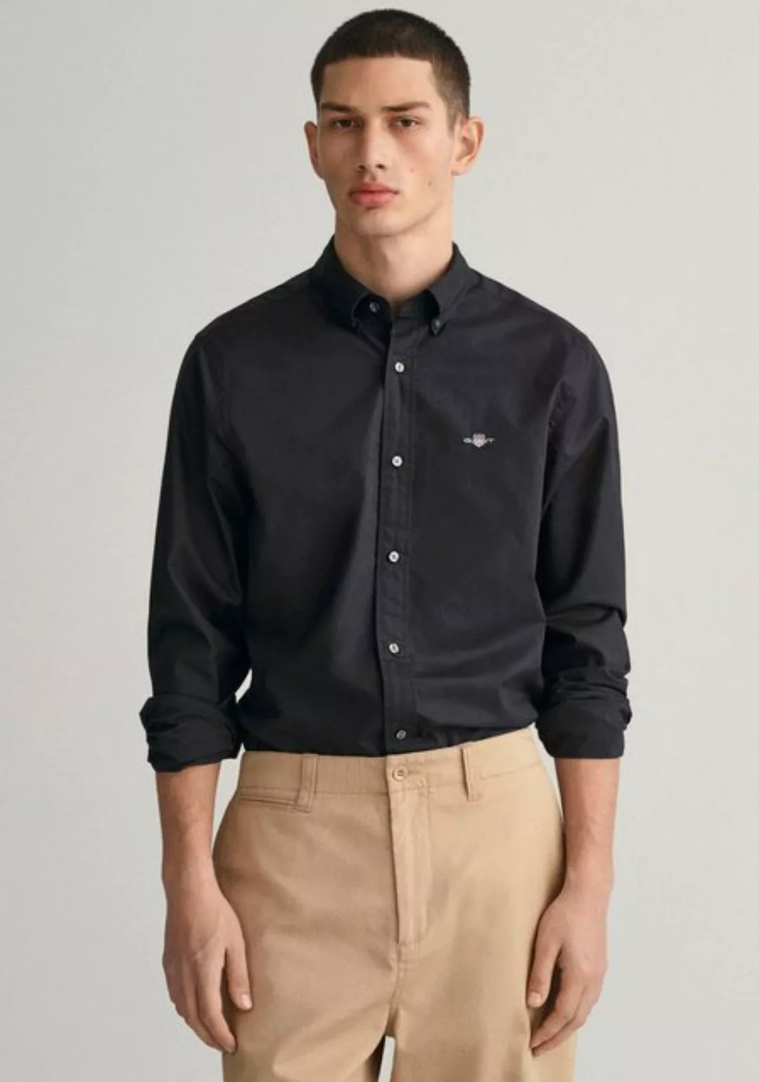 Gant Langarmhemd Slim Fit Popeline Hemd leichte Baumwolle strapazierfähig p günstig online kaufen