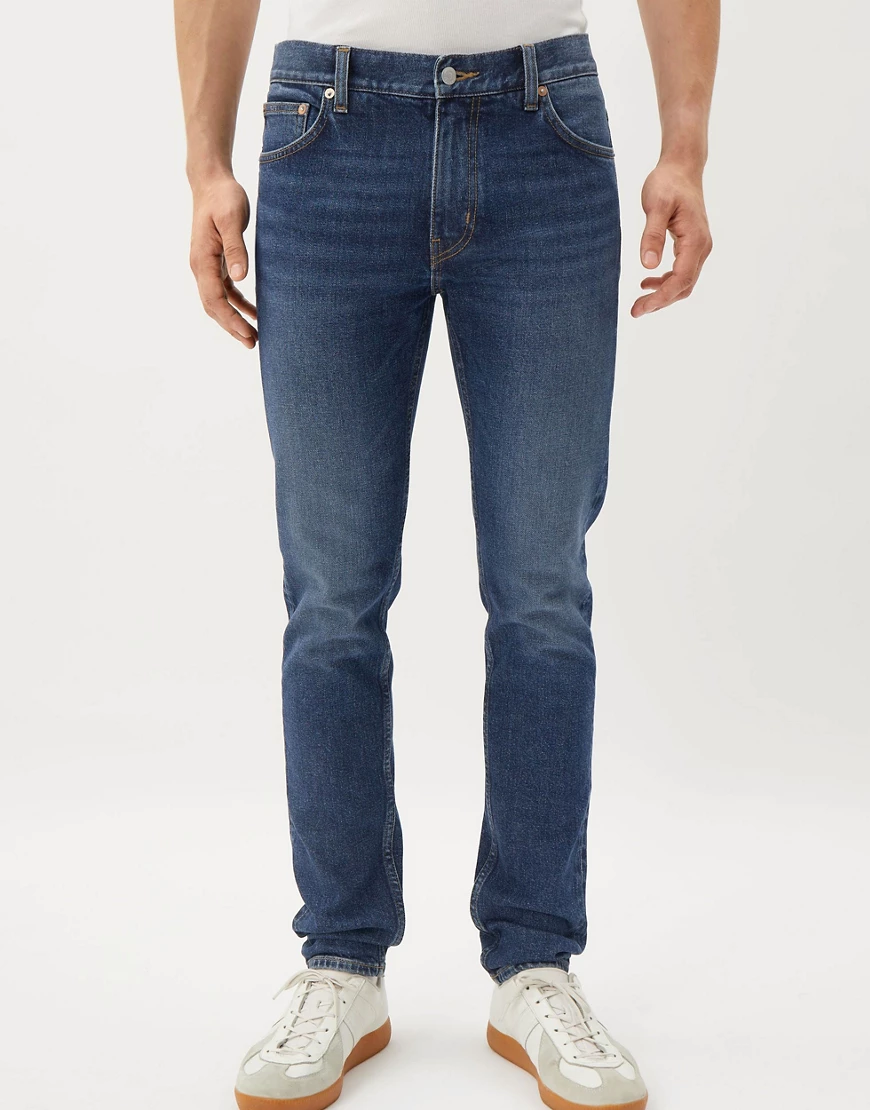 Weekday – Friday – Jeans mit schmalem Schnitt in Ozeanblau günstig online kaufen