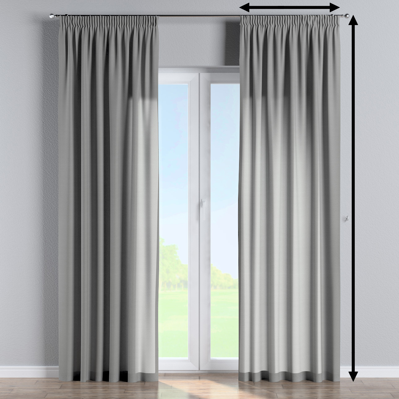 Gefütterter Vorhang mit Kräuselband, grau, Loneta (133-24) günstig online kaufen