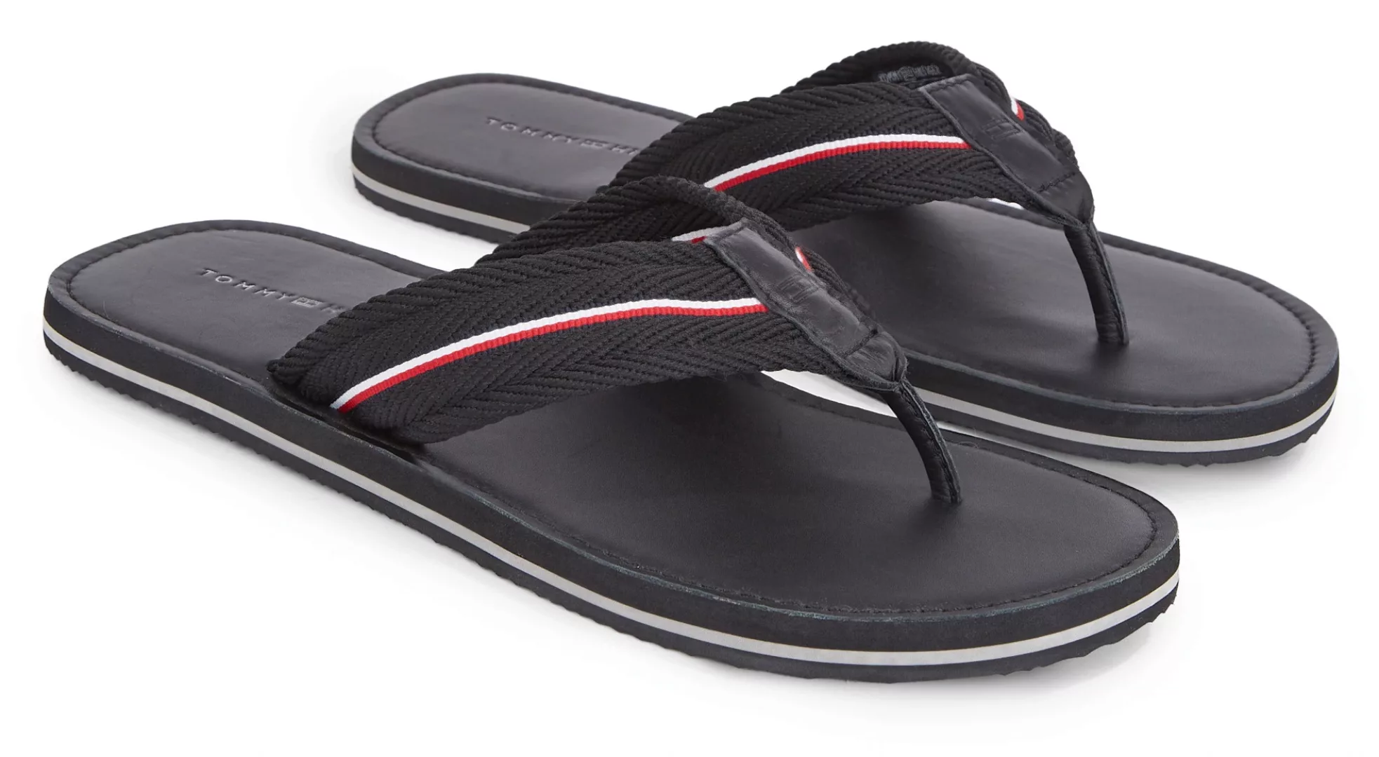 Tommy Hilfiger Zehentrenner "HILFIGER LEATHER BEACH SANDAL", Sommerschuh, S günstig online kaufen