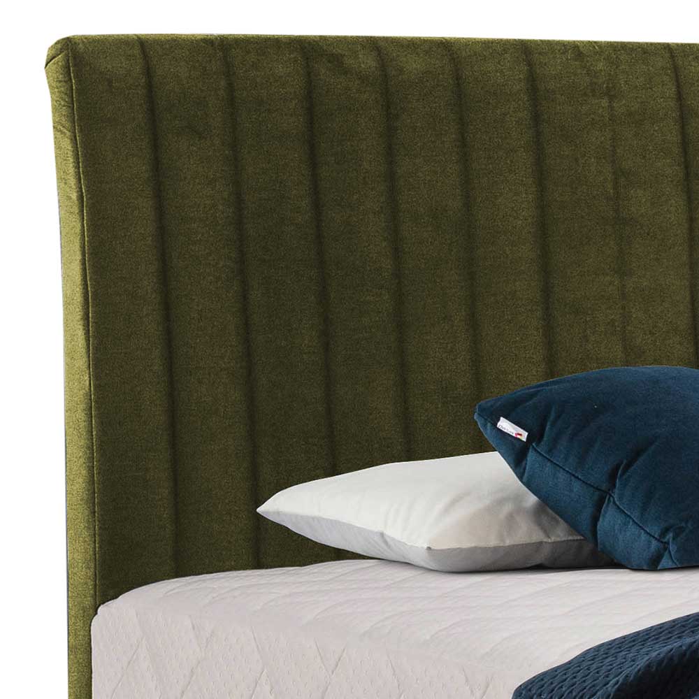 Boxspringbett Bett in Oliv Grün aus Velours günstig online kaufen