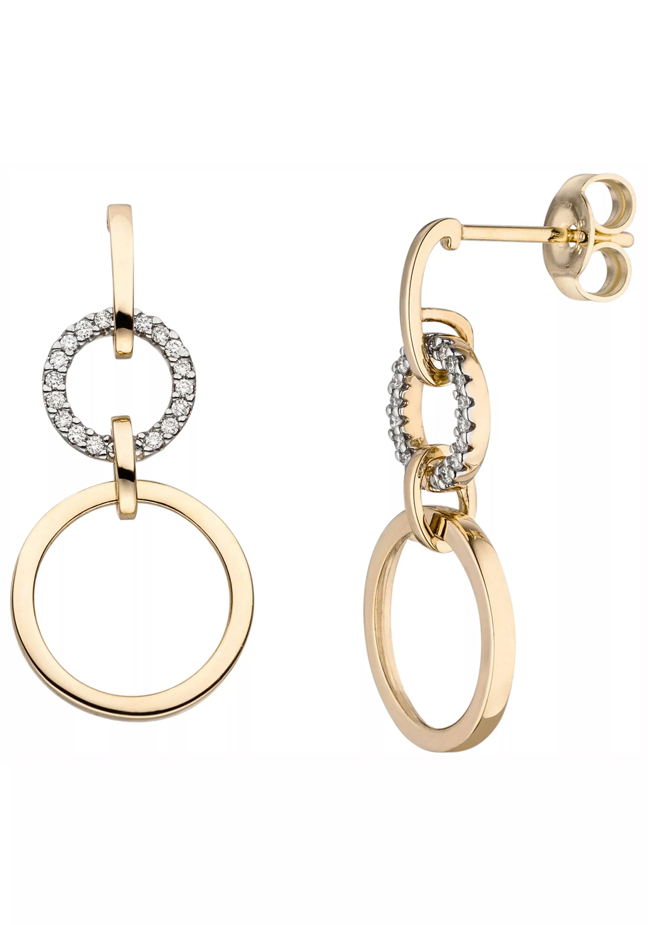 JOBO Paar Ohrhänger, 585 Gold mit 36 Diamanten günstig online kaufen
