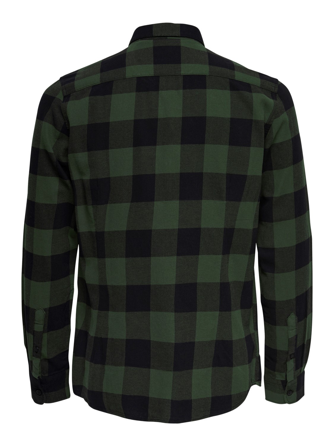 Only & Sons – Schmal geschnittenes Hemd in Khaki mit Buffalo-Karomuster-Grü günstig online kaufen