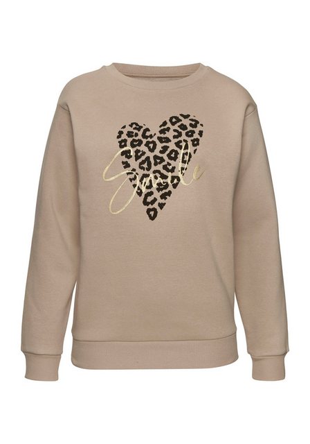 LASCANA Sweatshirt, Loungehirt mit Herz-Leo-Druck, Loungewear günstig online kaufen