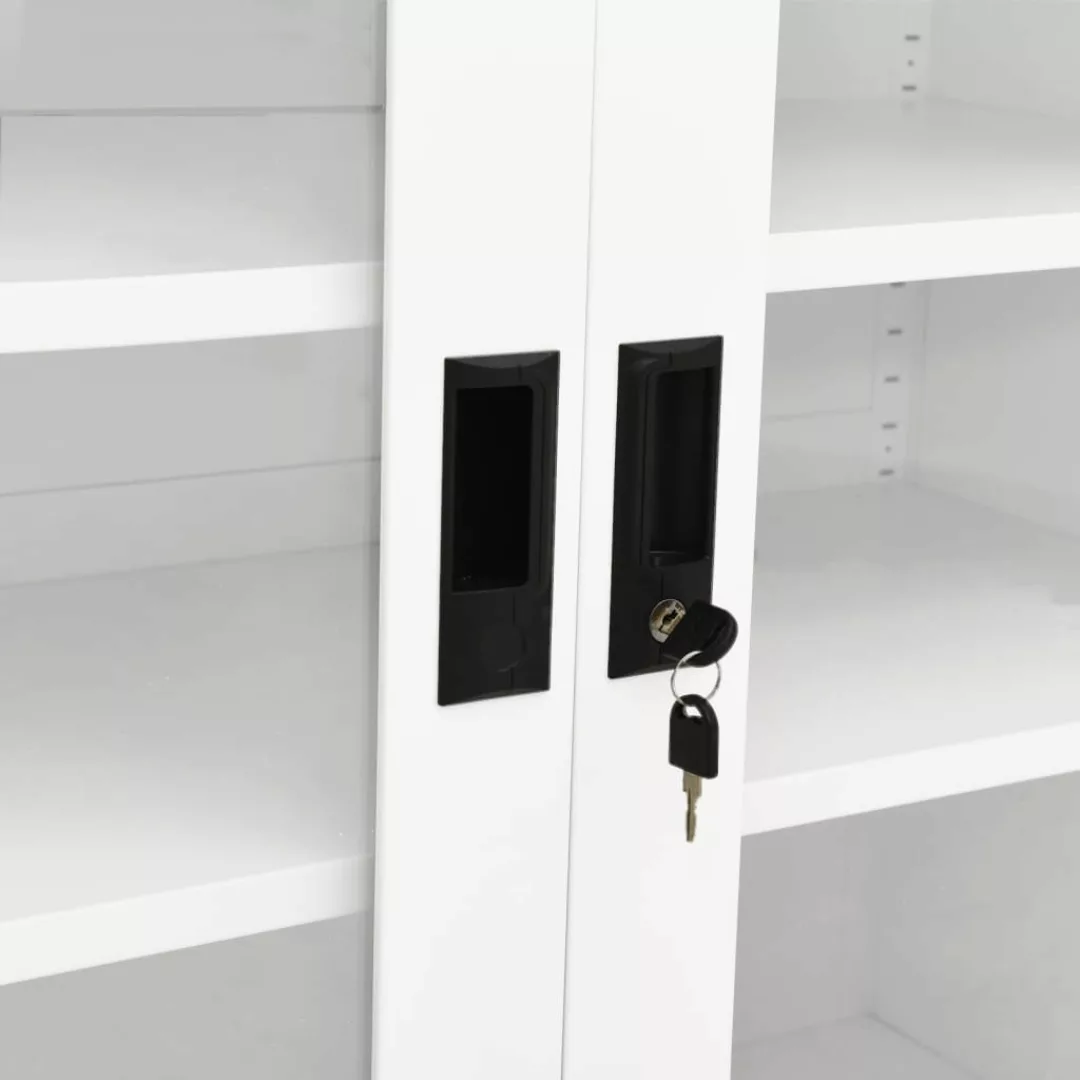 vidaXL Kleiderschrank Büroschrank Weiß 90x40x90 cm Stahl günstig online kaufen
