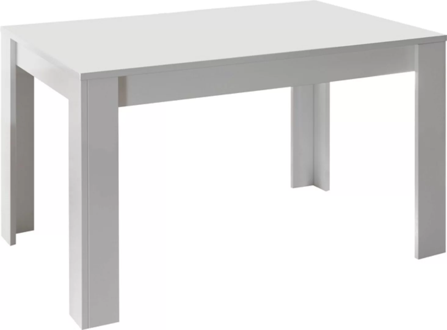 INOSIGN Esstisch »Basic 137x90x79 cm (BxTxH), Esszimmertisch Weiss Hochglan günstig online kaufen