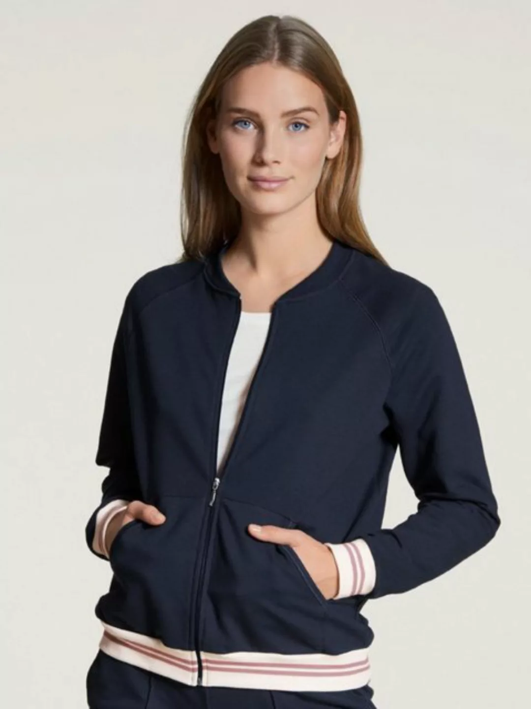 CALIDA T-Shirt DAMEN Jacke, dark lapis blue günstig online kaufen