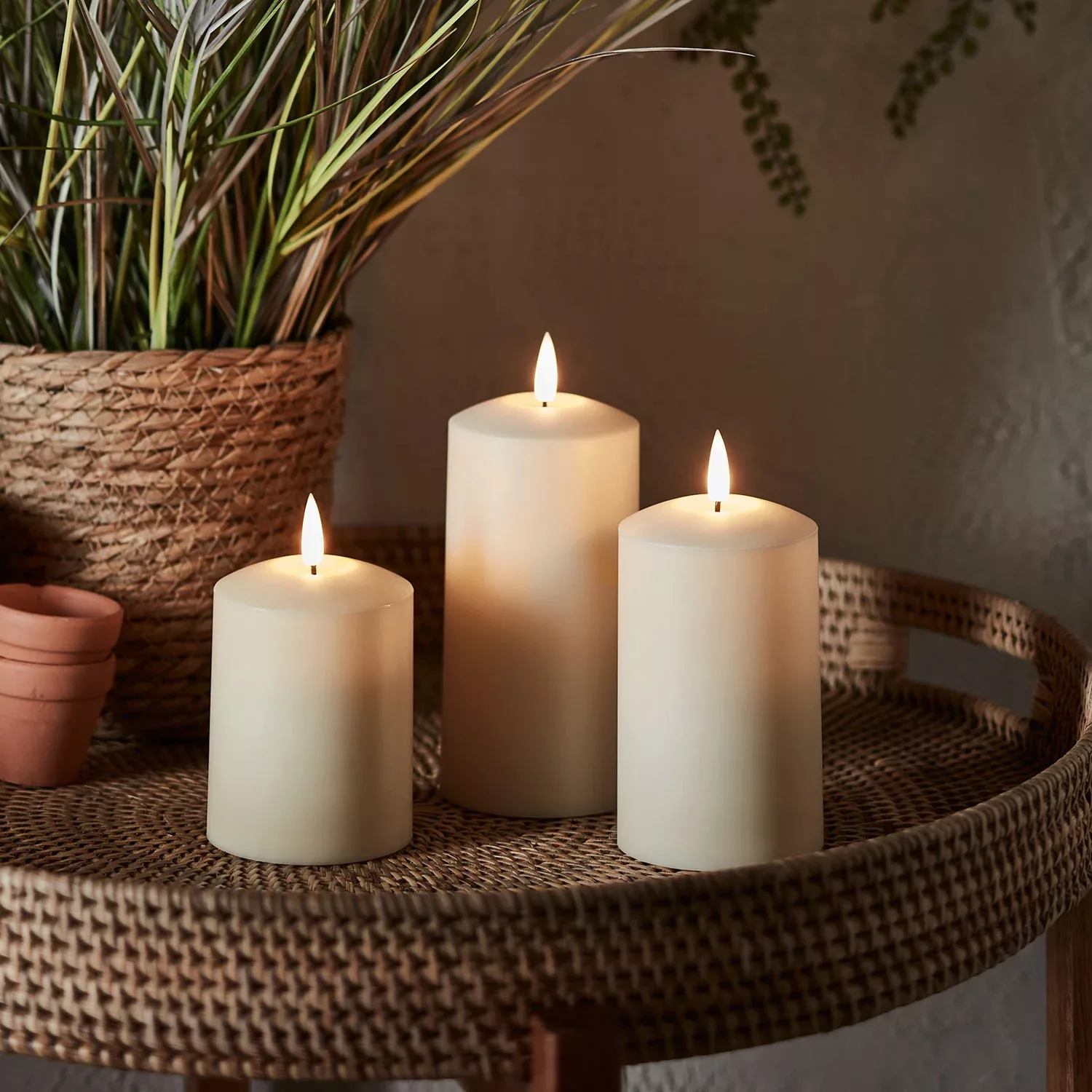 TruGlow® LED Outdoor Kerzen Trio mit Fernbedienung günstig online kaufen