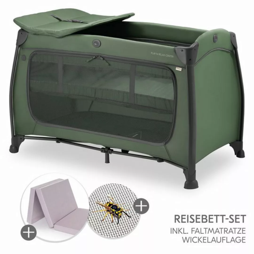 Hauck Baby-Reisebett Play'n Relax Center - Dark Green, Babyreisebett mit Ma günstig online kaufen