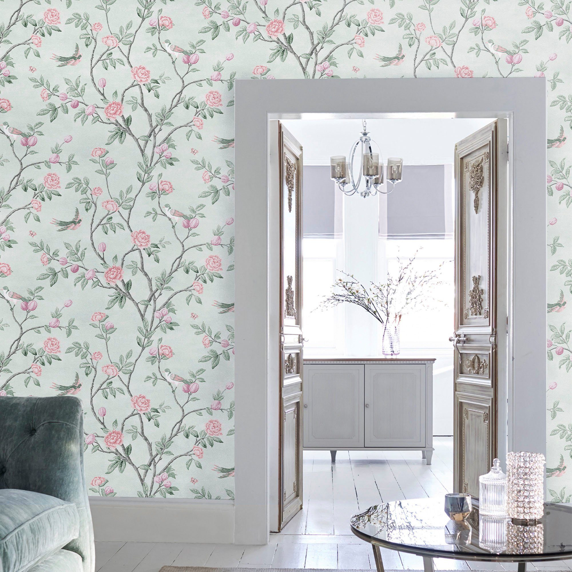 LAURA ASHLEY Vliestapete Eglantine, gemustert, FSC® günstig online kaufen