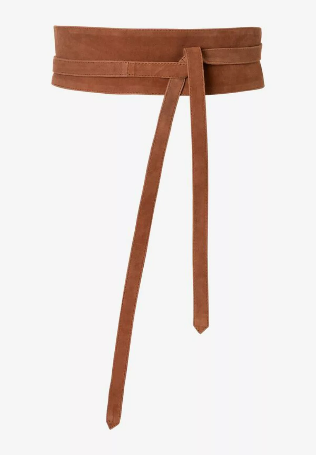 Bindegürtel aus Velours-Leder, cognac-braun, Sommer-Kollektion günstig online kaufen