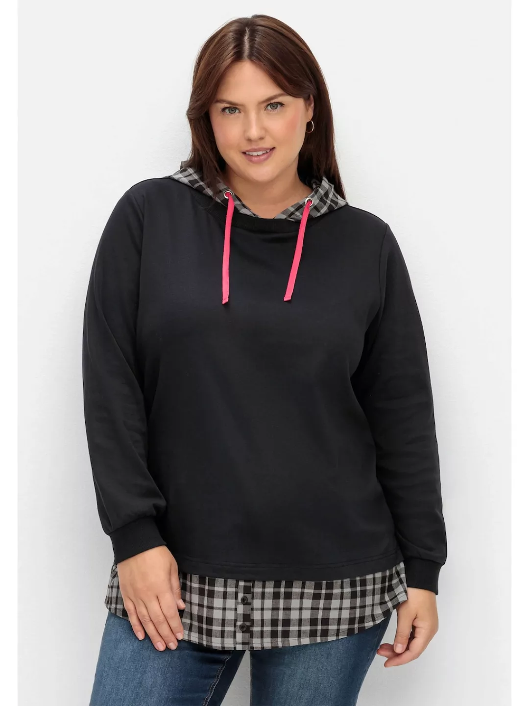 Sheego Sweatshirt "Große Größen", mit Bluseneinsatz günstig online kaufen