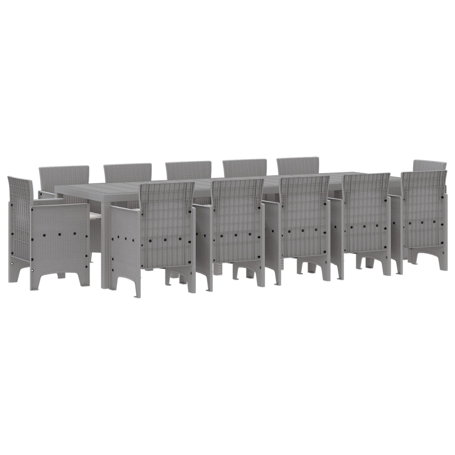 vidaXL Garten Essgruppe mit Kissen 13-Tlg Hellgrau Poly Rattan 3378629 günstig online kaufen