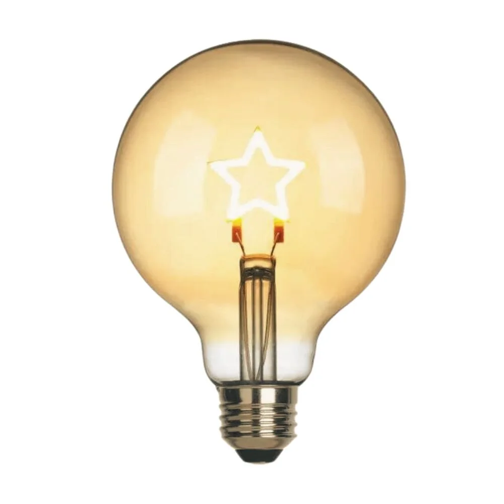 LED Leuchtmittel Stern E27 Globe - G95 in Transparent 1,5W 70lm günstig online kaufen