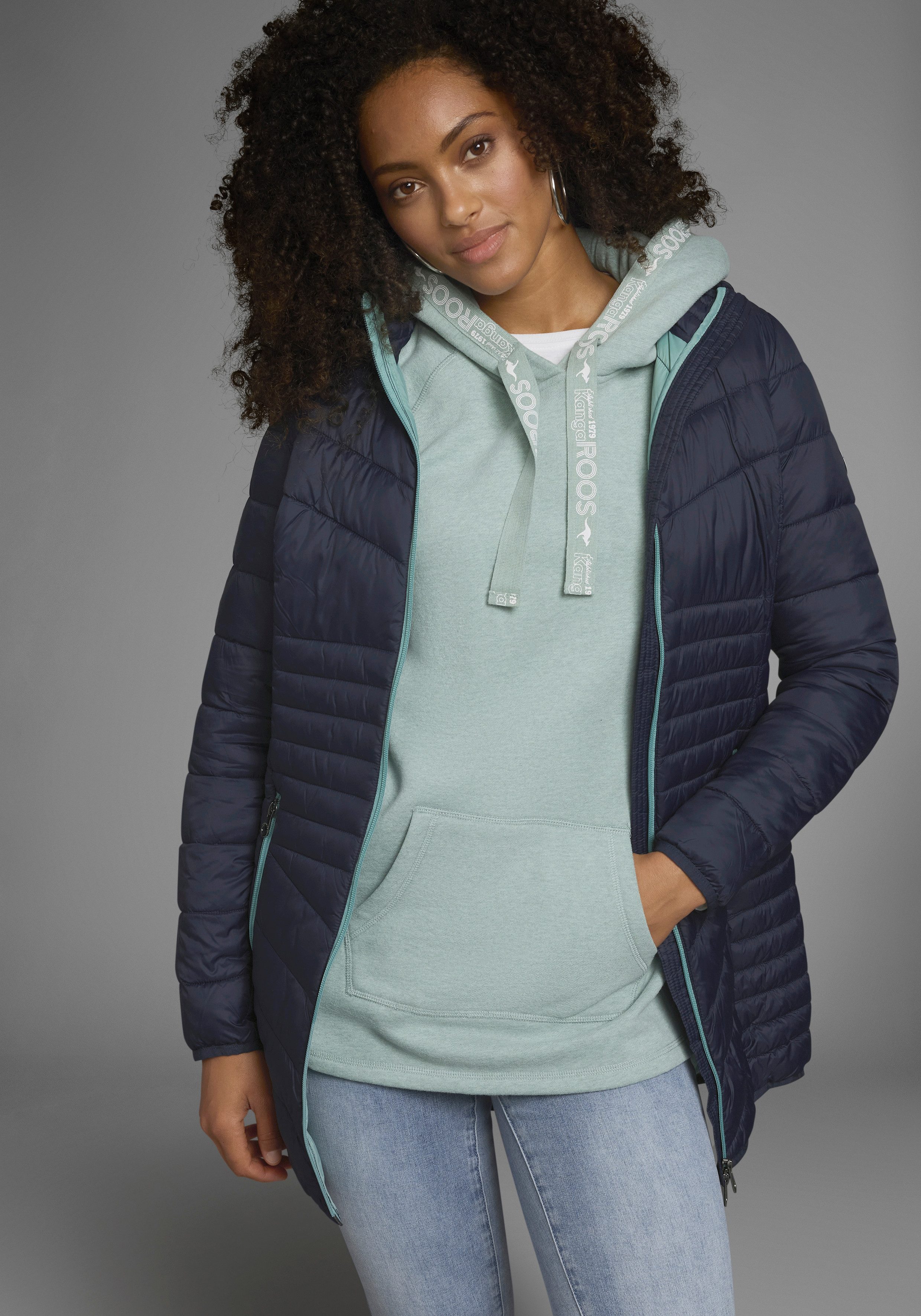 KangaROOS Steppjacke, mit Kapuze, für den Übergang, aus leichtem Webmateria günstig online kaufen