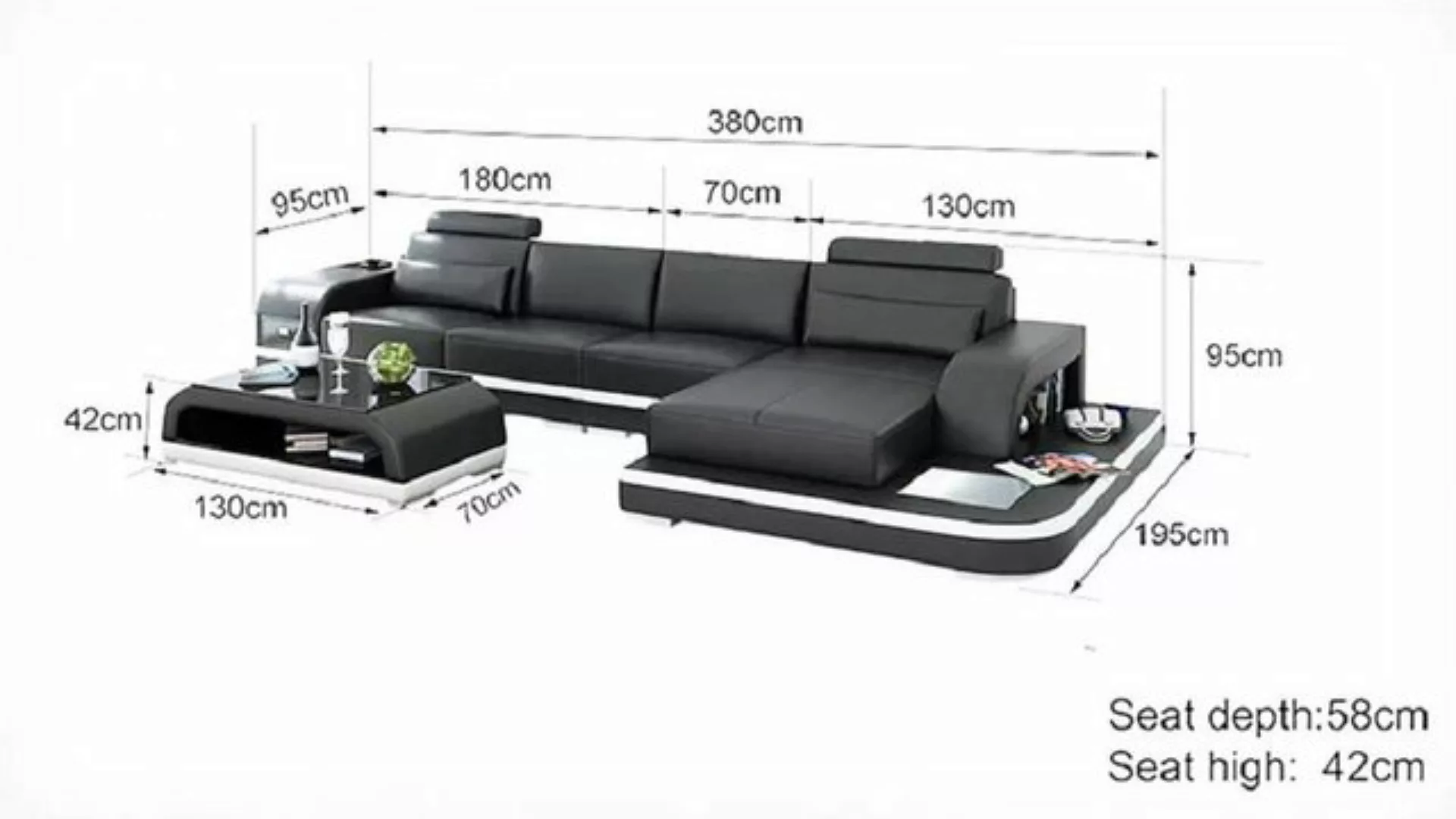 JVmoebel Ecksofa Design Wohnlandschaft Ecksofa Polster Eck Ledersofa Luxus günstig online kaufen