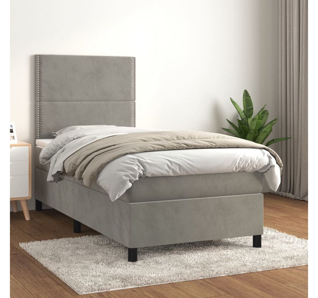 vidaXL Boxspringbett Bett Boxspringbett mit Matratze komplett Samt (90 x 20 günstig online kaufen