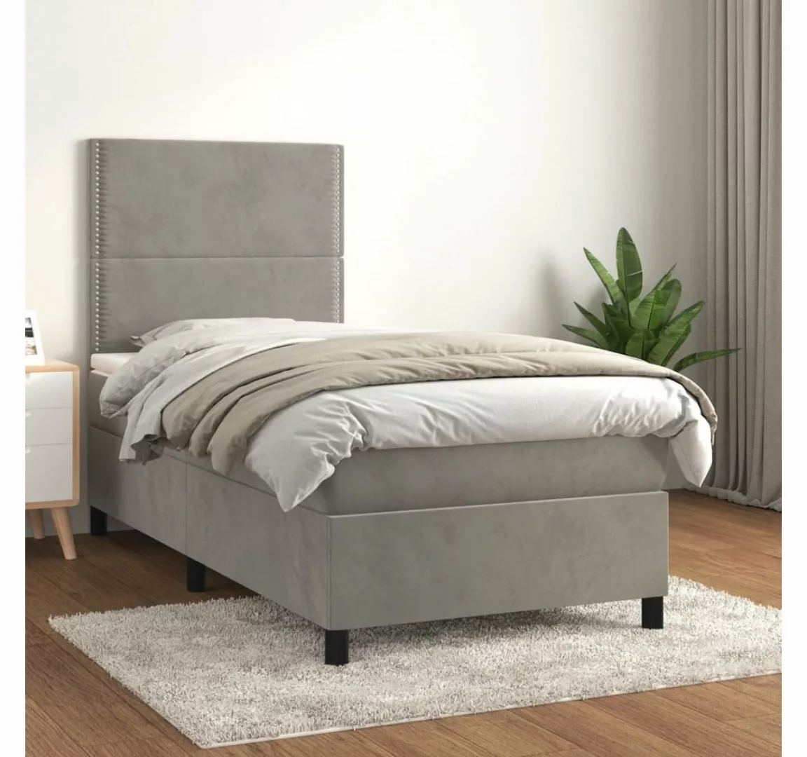 vidaXL Boxspringbett Bett Boxspringbett mit Matratze komplett Samt (100x 20 günstig online kaufen