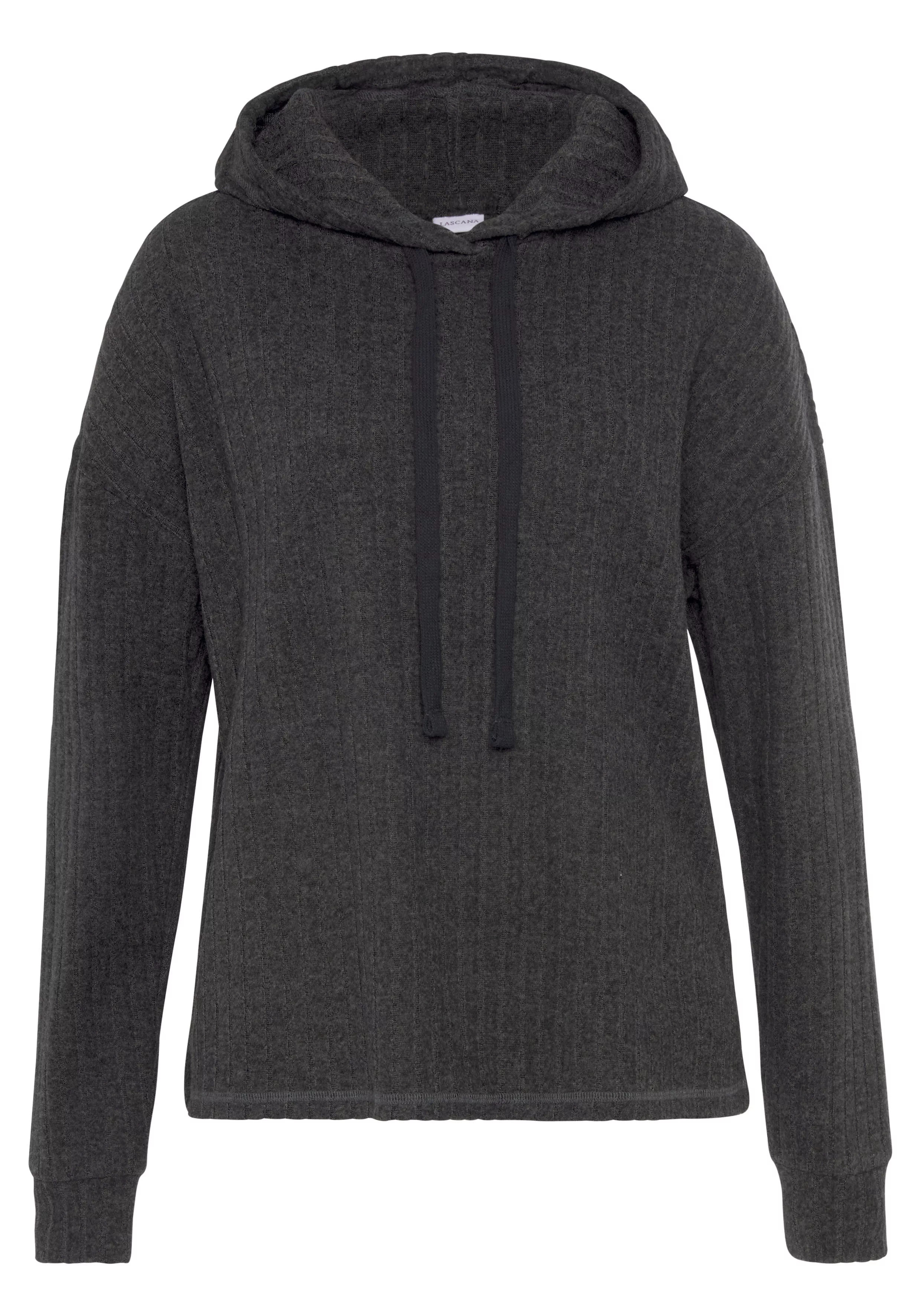LASCANA Hoodie, Strickpullover mit Kapuze und in melierter Optik, Loungewea günstig online kaufen