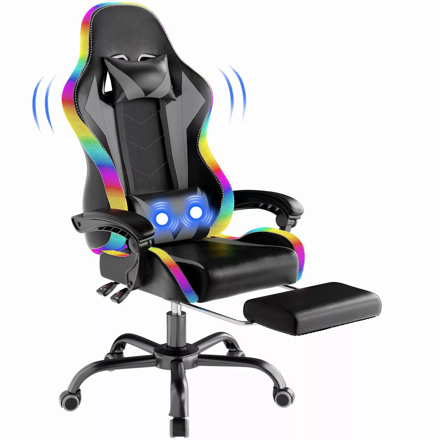HOMALL Gaming-Stuhl LED Gaming Chair,Massage,Bürostuhl,Gaming Stuhl, günstig online kaufen