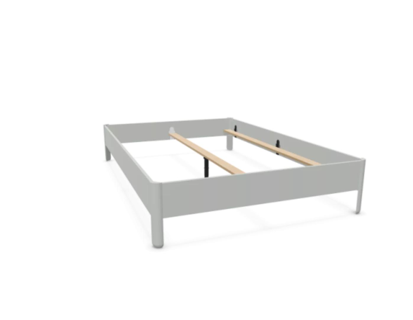 NAIT Doppelbett farbig lackiert Lichtergrau 140 x 210cm Ohne Kopfteil günstig online kaufen