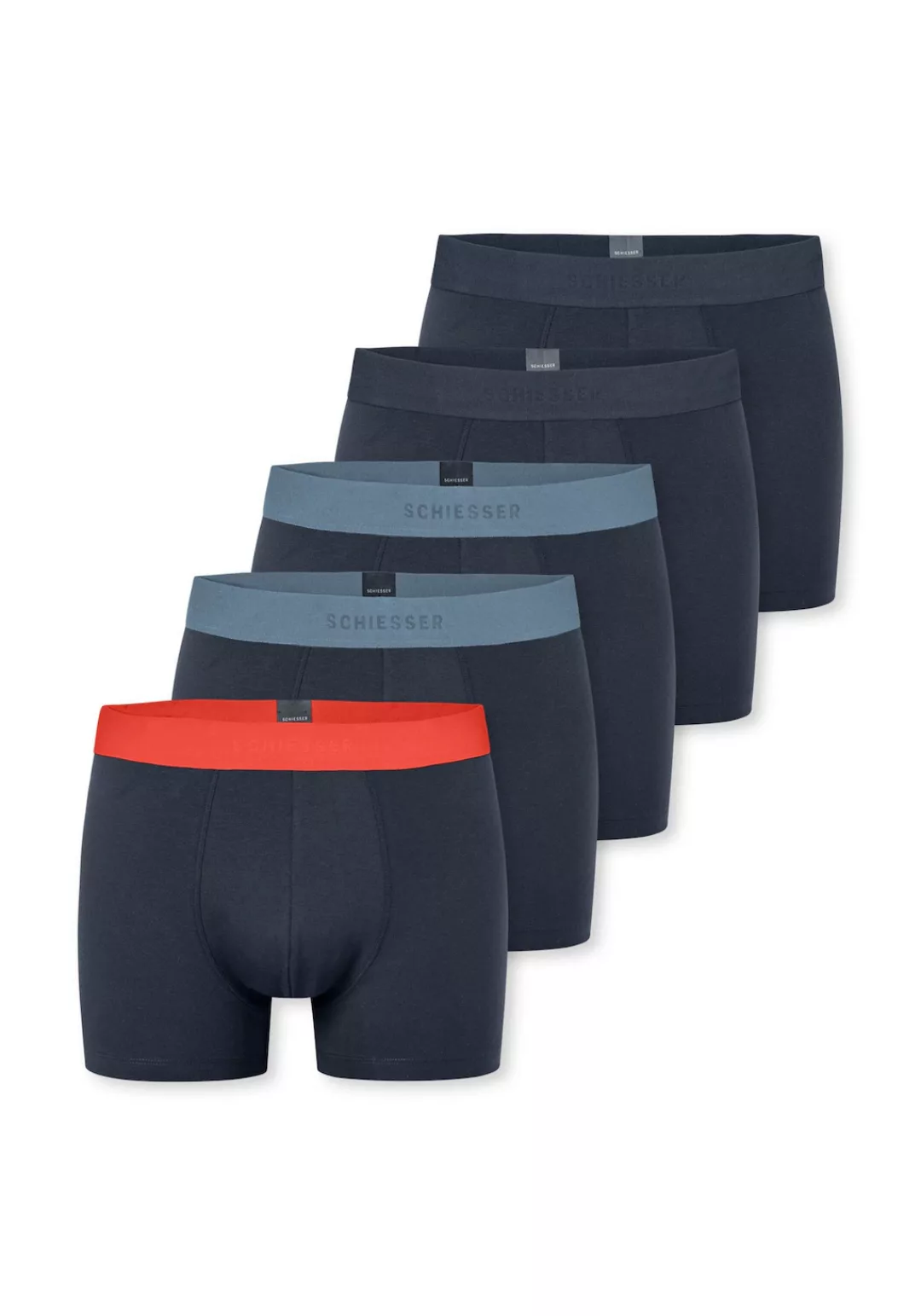 Schiesser Boxershorts ""95/5"", (5er Pack), farblich abgesetzter, sportlich günstig online kaufen