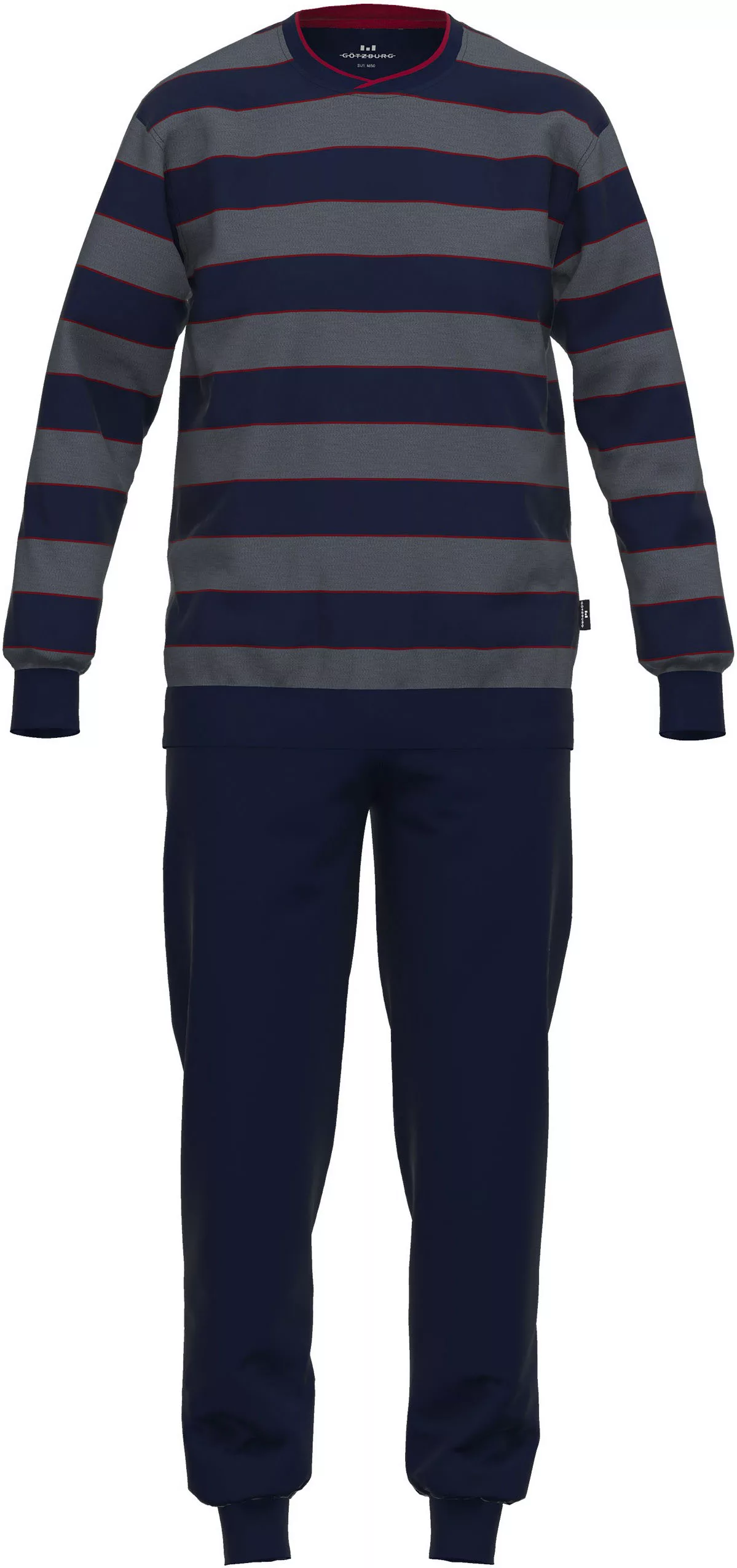 GÖTZBURG Pyjama "Red Label", (2 tlg.), mit breitem Streifen-Design günstig online kaufen