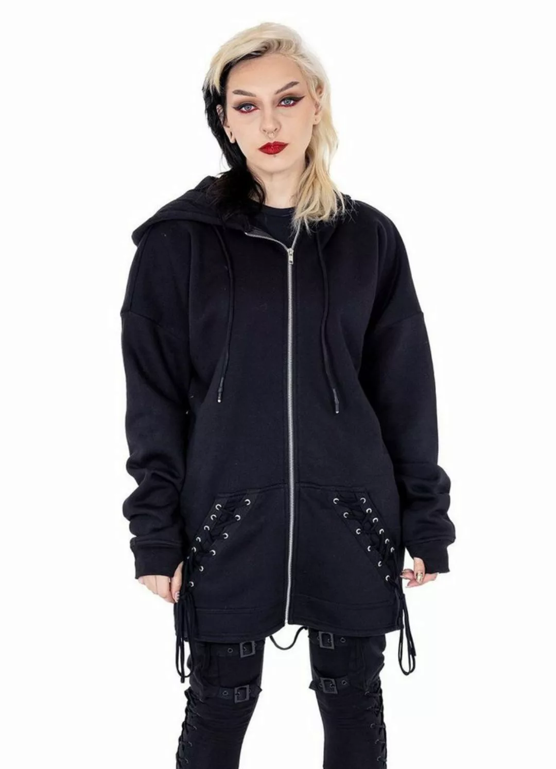 Vixxsin Kapuzensweatshirt Asmodeus Hoodie Gothic Flügel Wings Print Schnüru günstig online kaufen