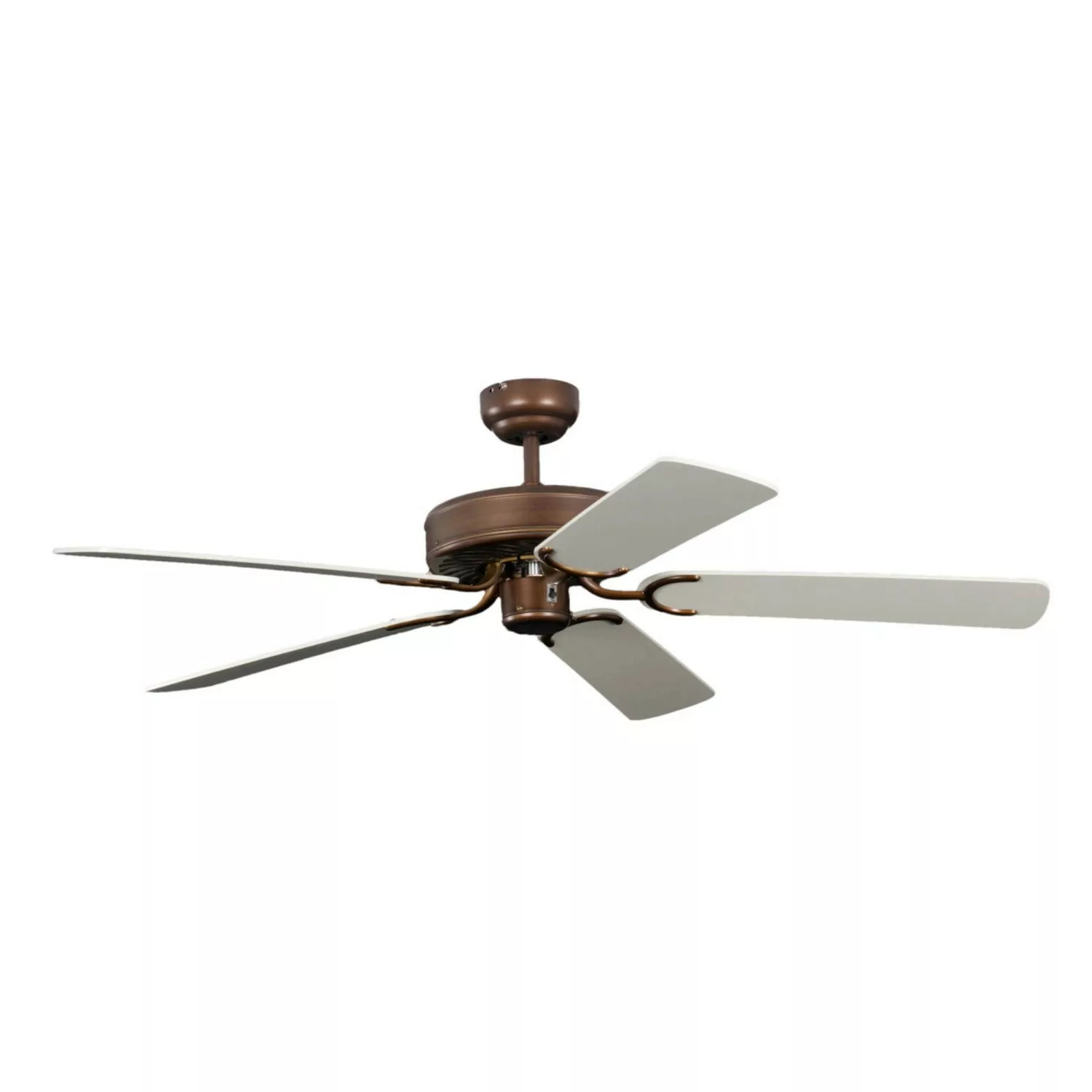 Pepeo Deckenventilator Potkuri Aged Bronze - Weiß 132 cm mit Zugkette günstig online kaufen