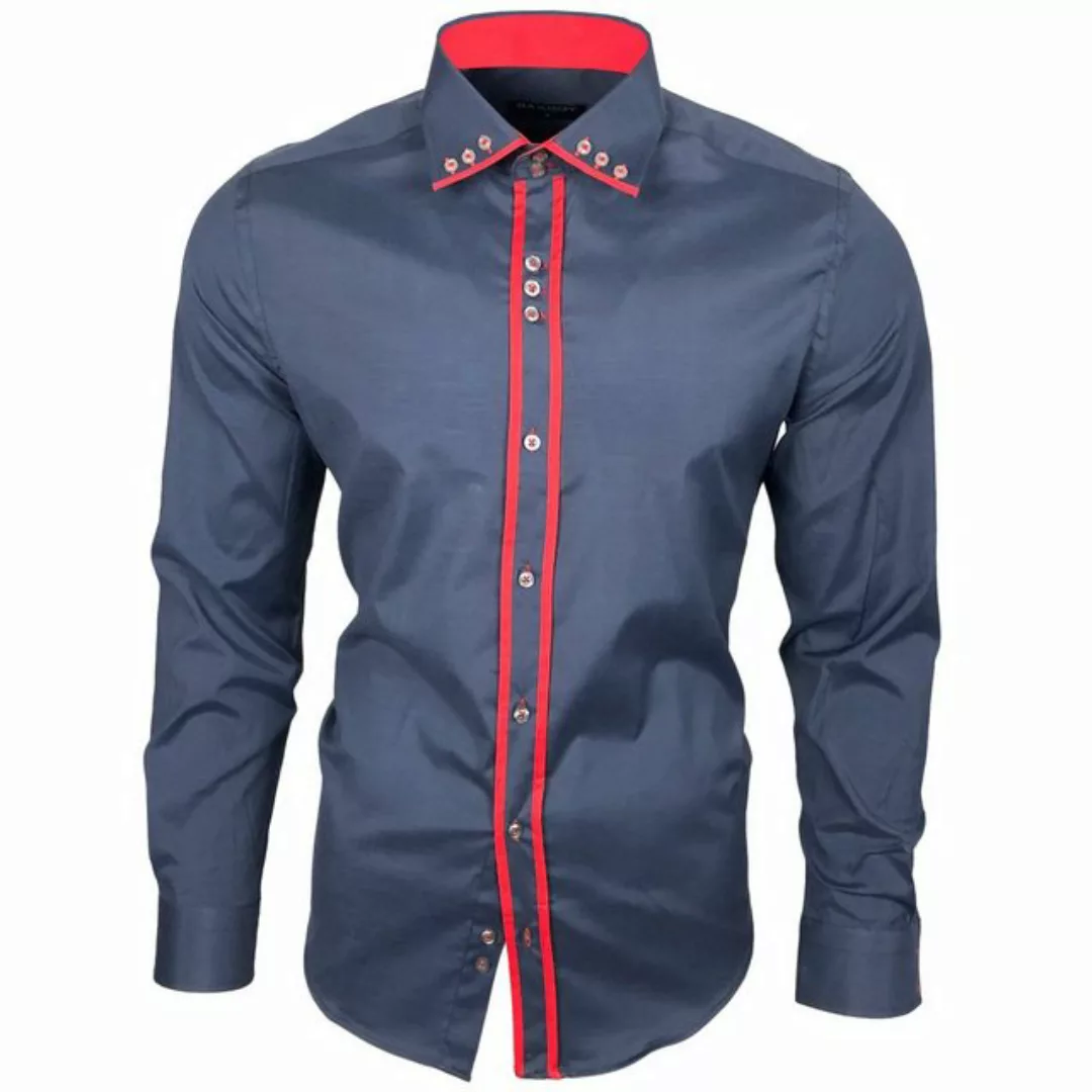 Baxboy Langarmhemd Baxboy Herren Hemd Kentkragen Hemden Slim Fit mit Kontra günstig online kaufen