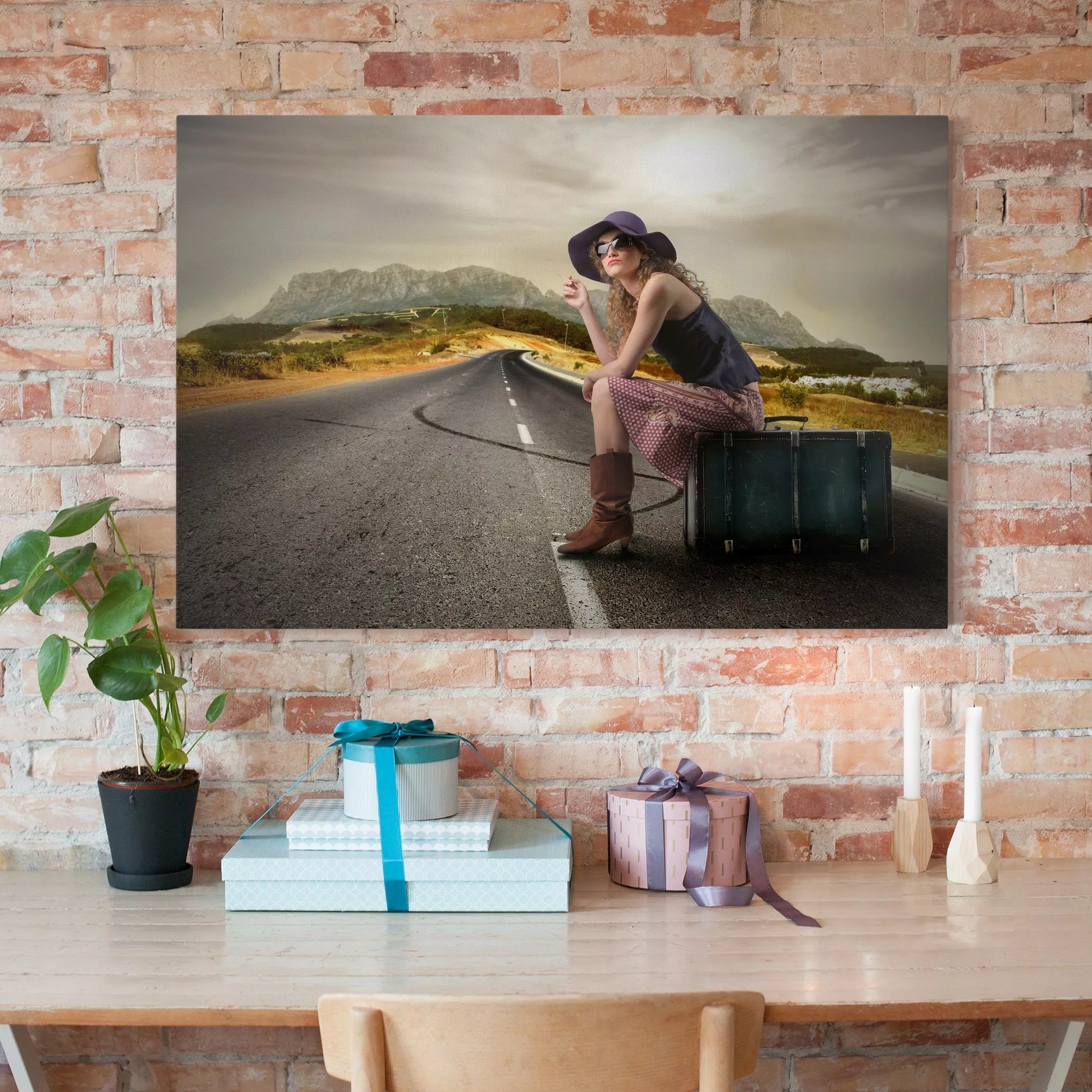 Leinwandbild Portrait - Querformat On the Road günstig online kaufen