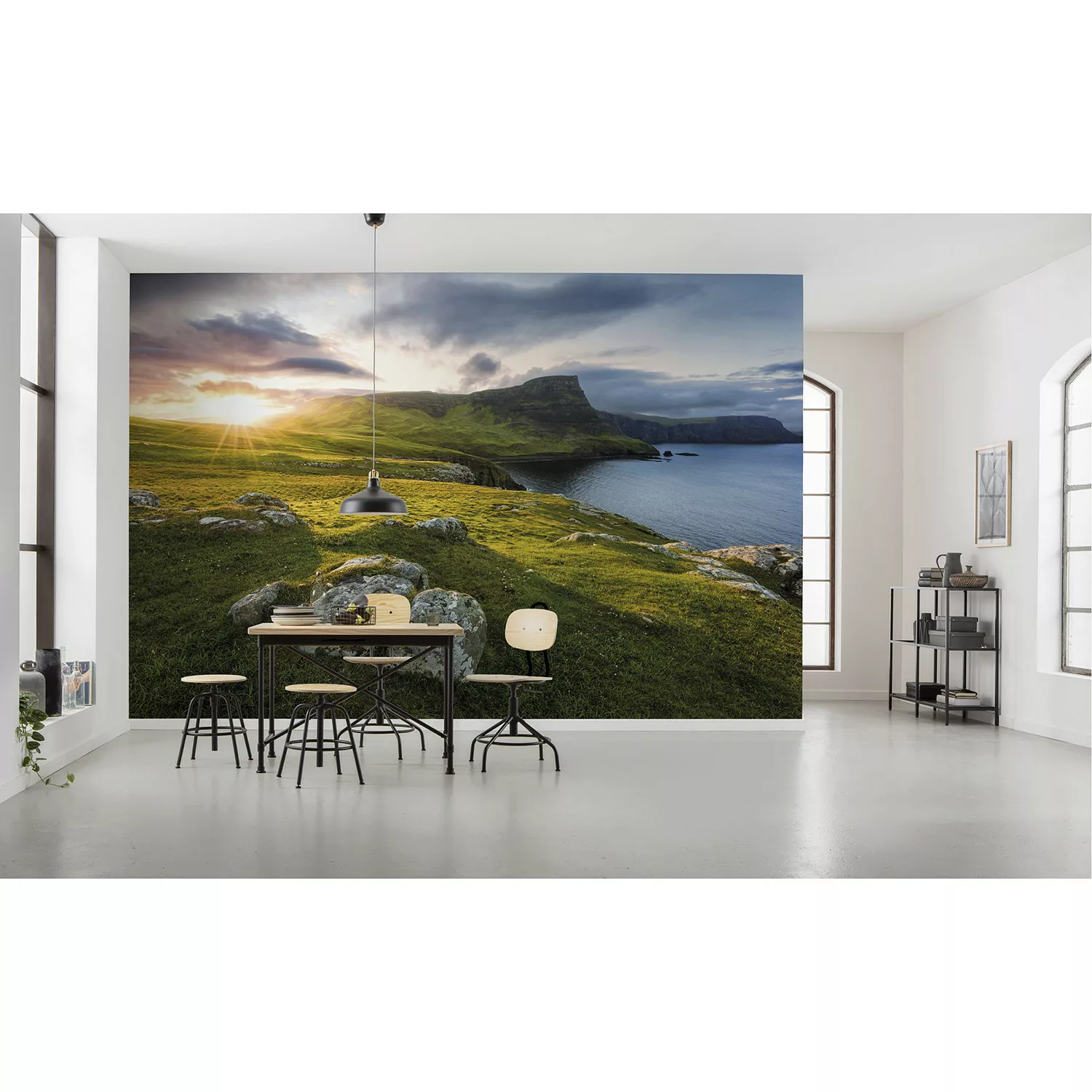 Sanders & Sanders Fototapete Landschaft Grün und Blau 450 x 280 cm 612665 günstig online kaufen