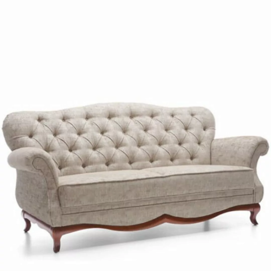 JVmoebel Sofa Weißer Chesterfield Dreisitzer Couch Polster Möbel Textil Sto günstig online kaufen