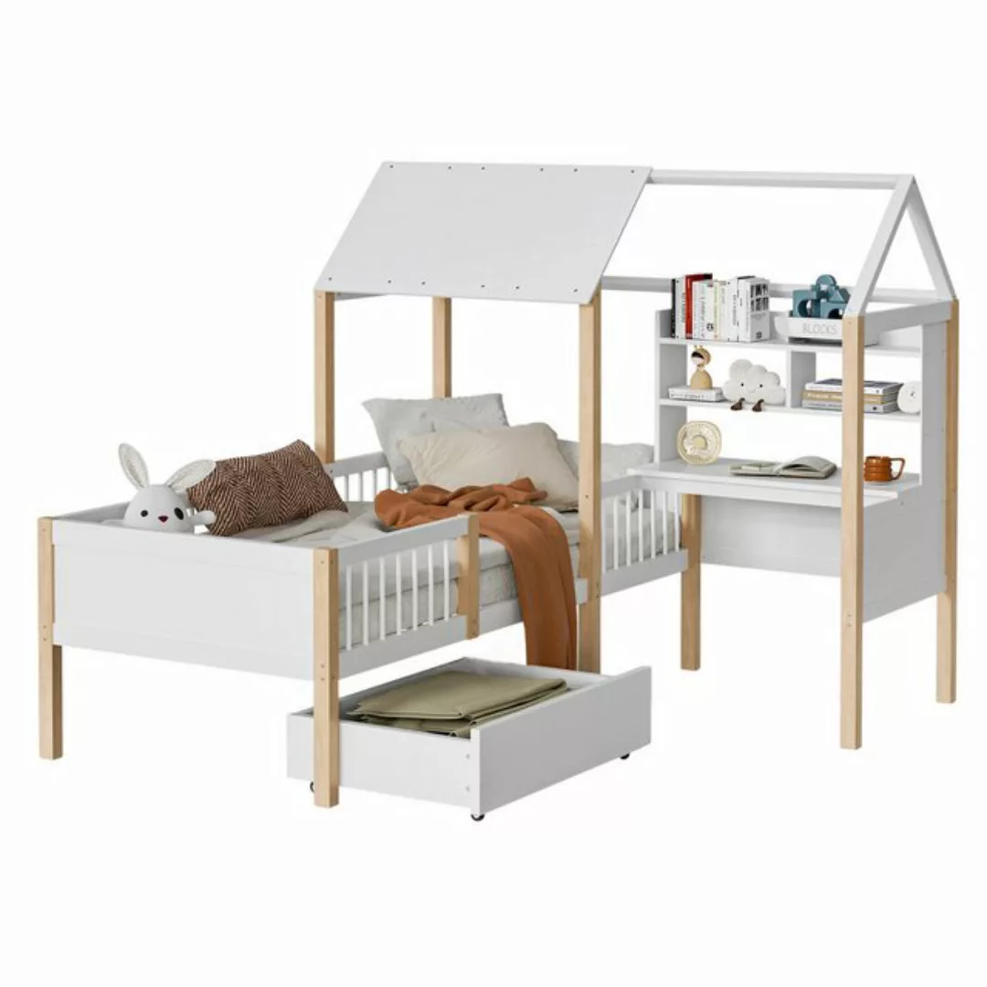 REDOM Kinderbett Funktionsbett,Einzelbett,mit Schreibtisch (Multifunktional günstig online kaufen