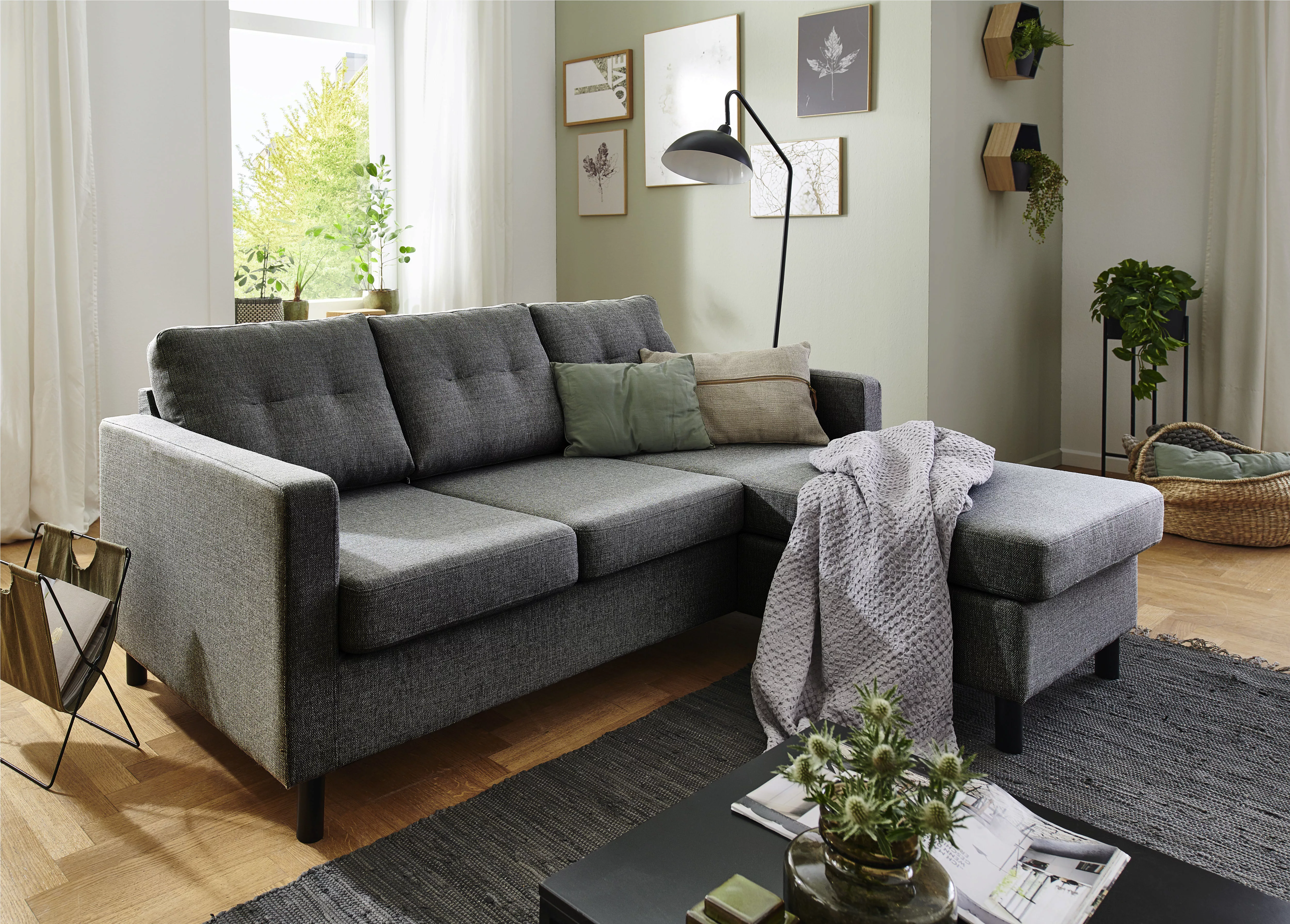 ATLANTIC home collection Ecksofa "Tea L-Form", Ecksofa, frei im Raum stellb günstig online kaufen