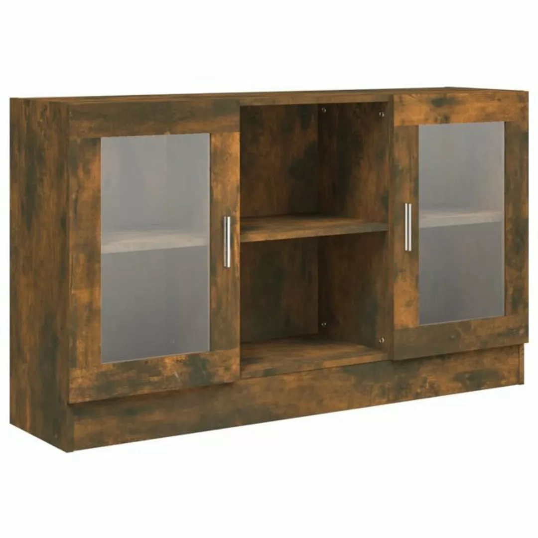 furnicato Vitrine Vitrinenschrank Räuchereiche 120x30,5x70 cm Holzwerkstoff günstig online kaufen