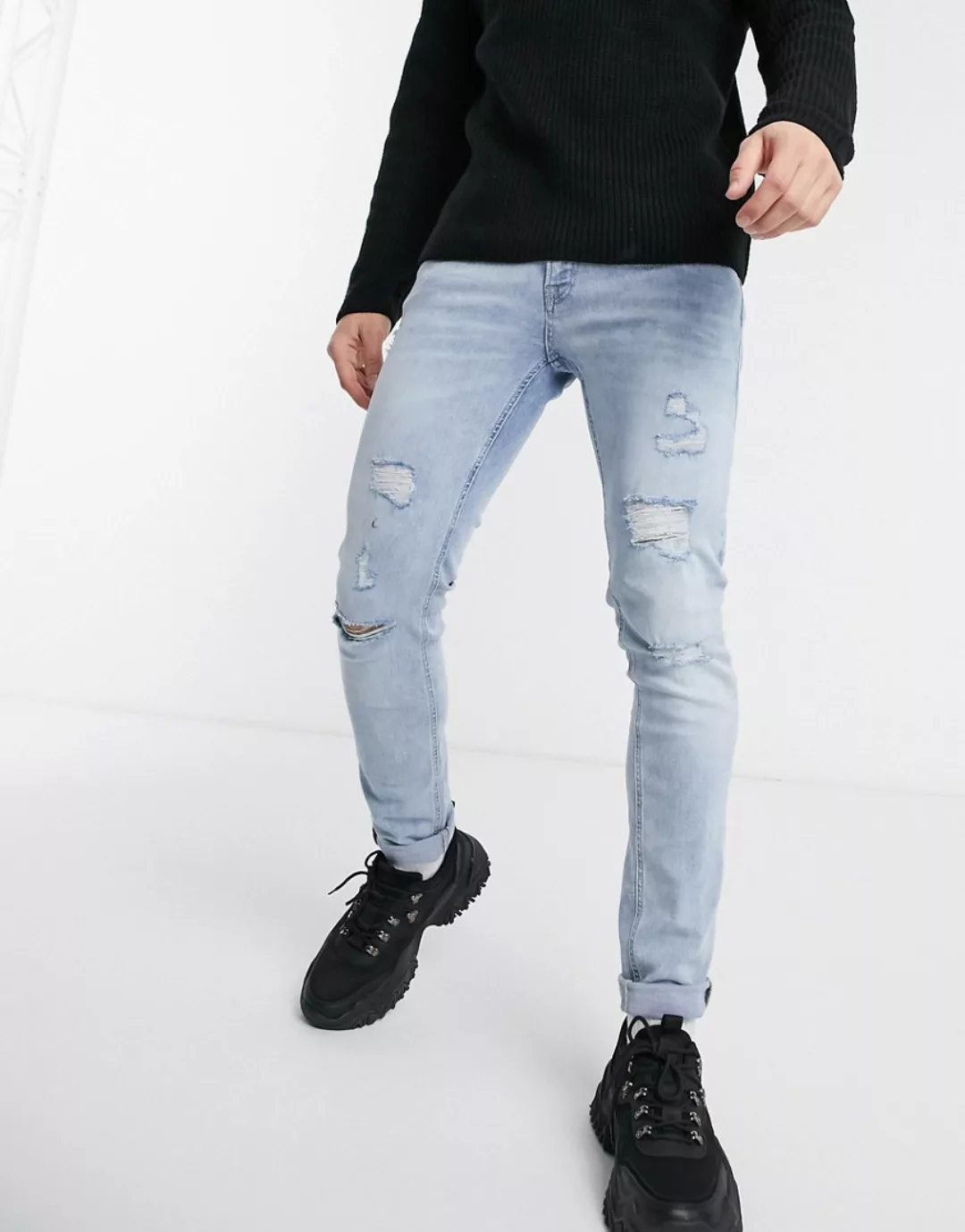 Jack & Jones Intelligence – Liam – Enge Jeans aus Superstretch-Material im günstig online kaufen