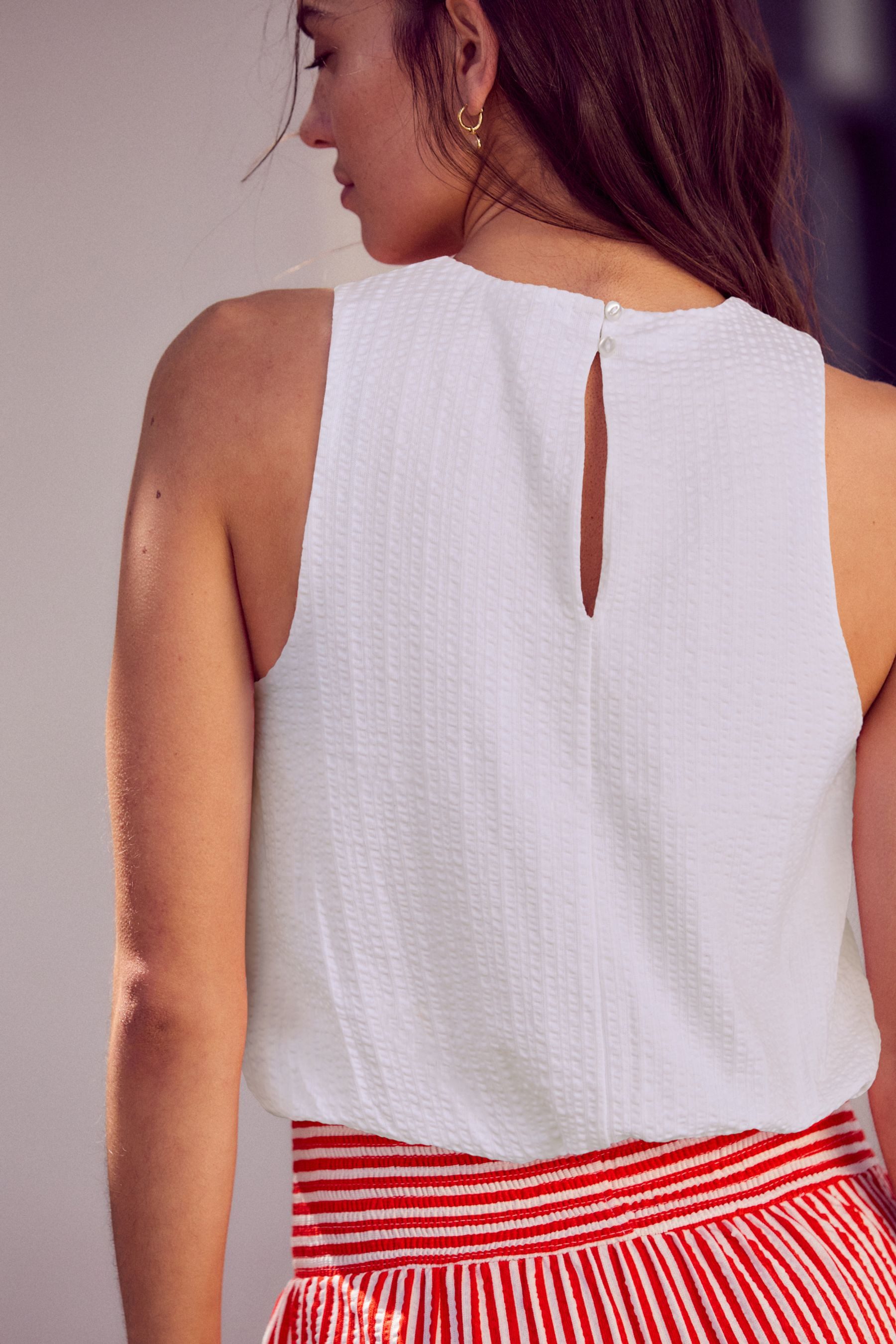 Next Shirttop Ärmelloses Top mit Ballonsaum günstig online kaufen