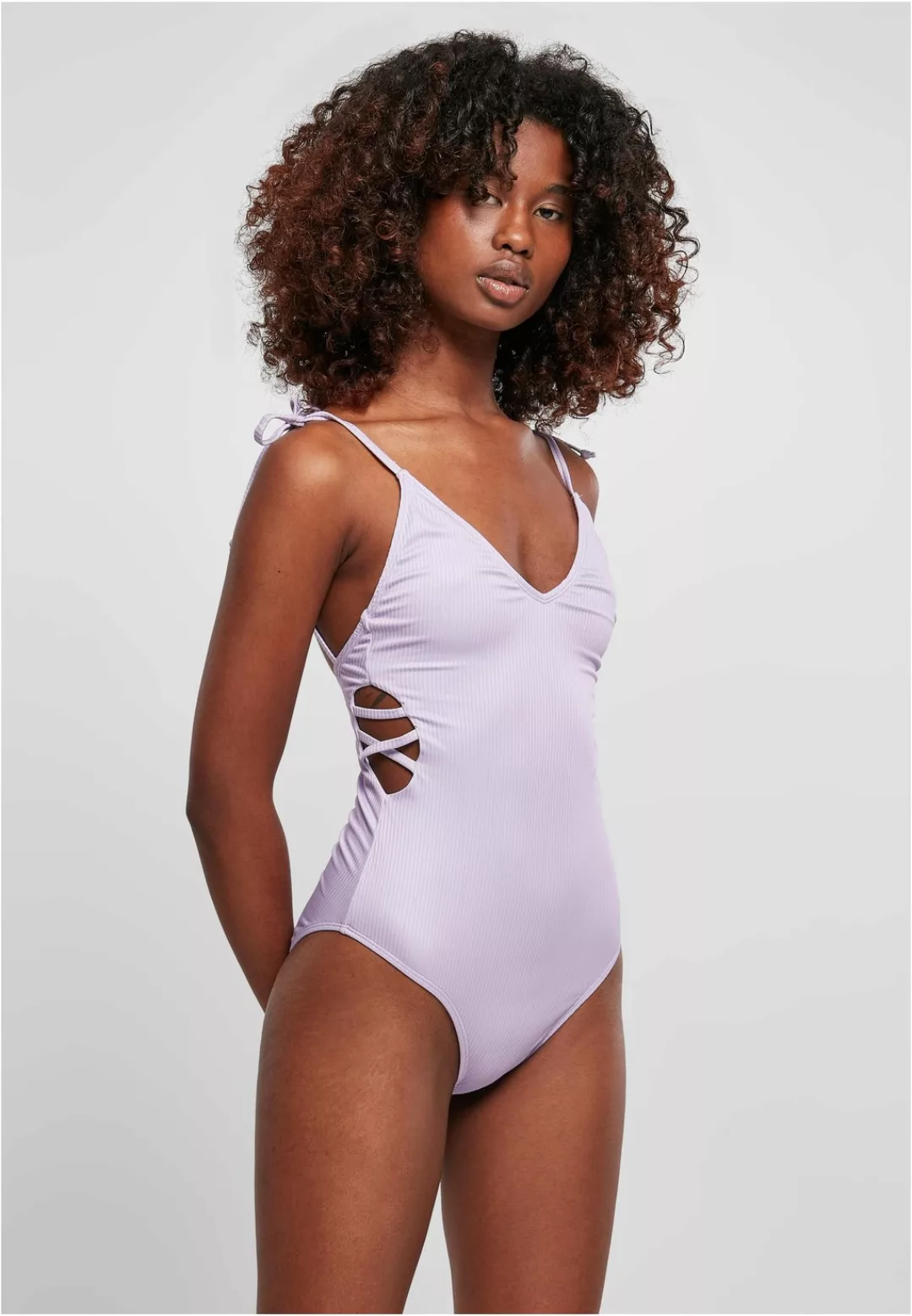 URBAN CLASSICS Monokini "Damen Ladies Rib Swimsuit" günstig online kaufen