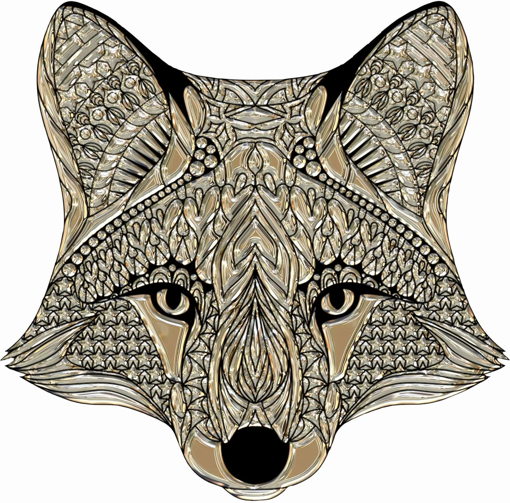 Wall-Art Wandtattoo "Metallic Fox Fuchs Waldtiere" günstig online kaufen